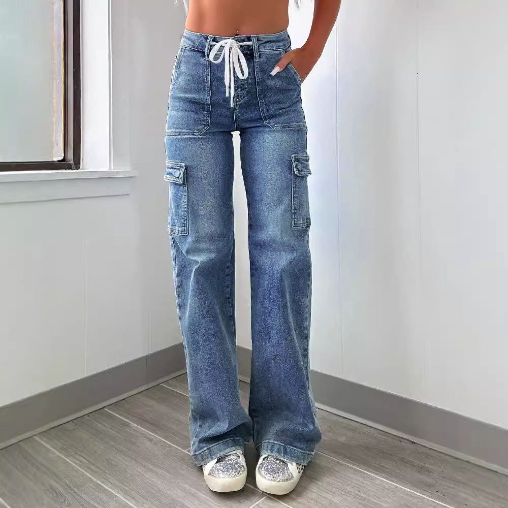 Damen Cargo-Jeans mit lässigem Schnitt und praktischen Taschen EB