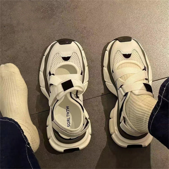 Damen Sportliche Sneaker mit atemberaubendem Design und verstellbaren Riemen EB