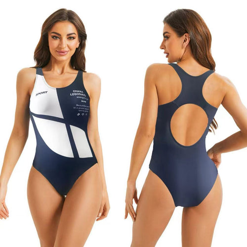 Damen Sportlicher Schwimmanzug mit dynamischen Designelementen EB