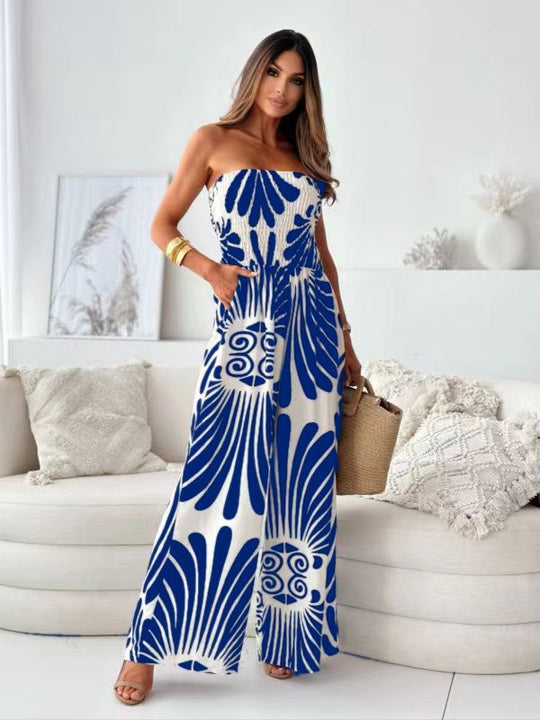 Damen Sommer Jumpsuit mit floralem Design EB
