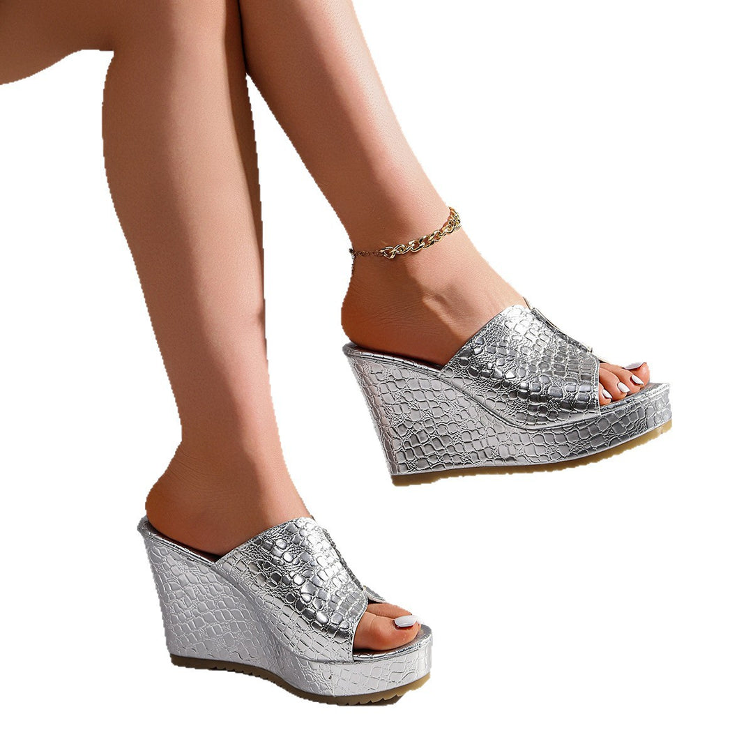 Damen Wedge-Pantoletten mit geflochtenem Obermaterial EB