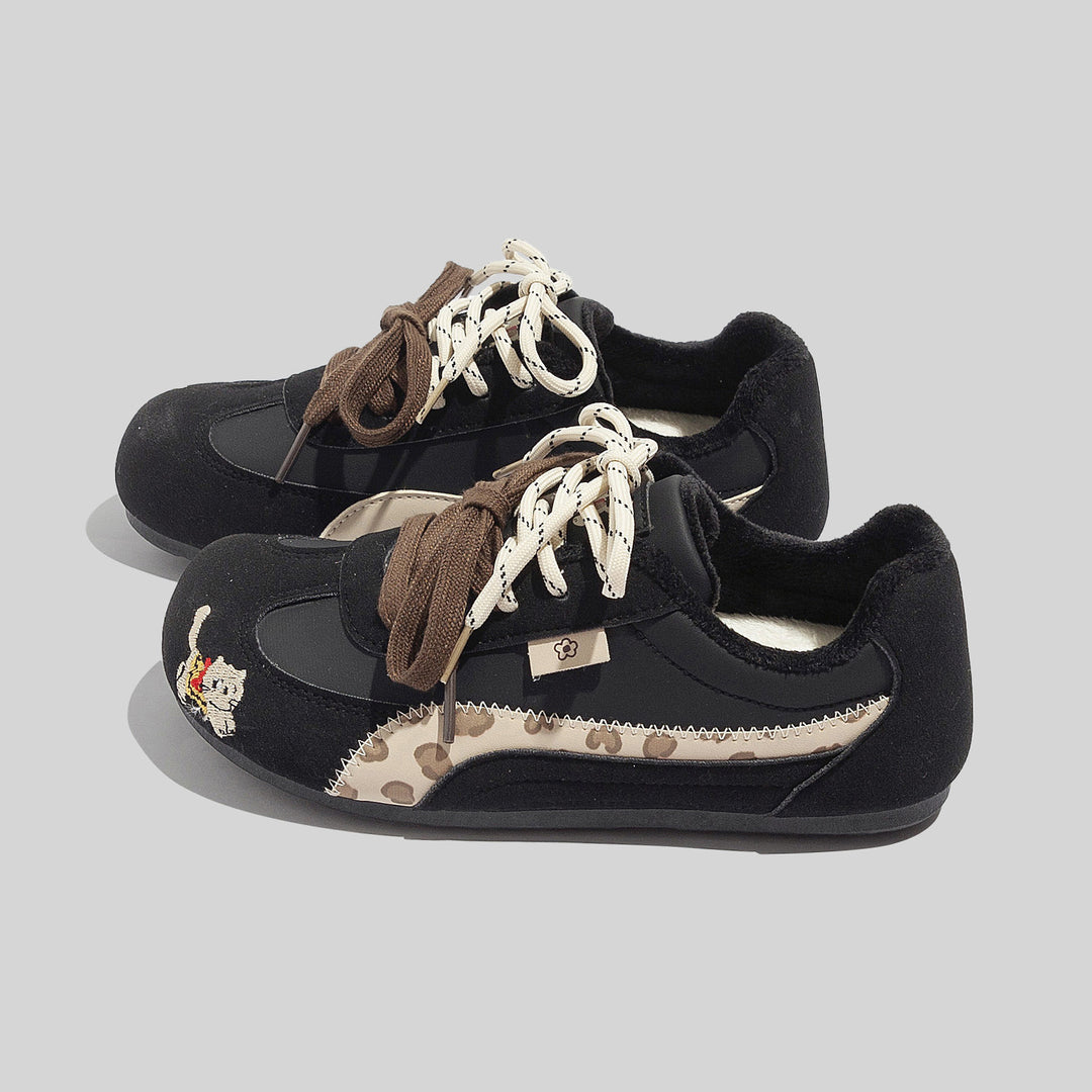 Damen Sneakers mit verspieltem Katzenmotiv und bequemer Dämpfung EB