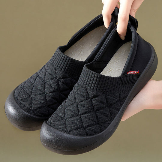 Damen bequeme Slip-On Freizeitschuhe mit elastischem Einstieg EB