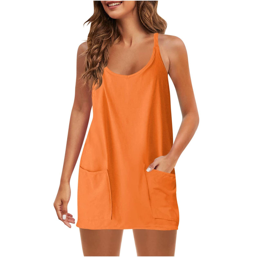 Damen lässiges Nachtkleid mit Taschen EB