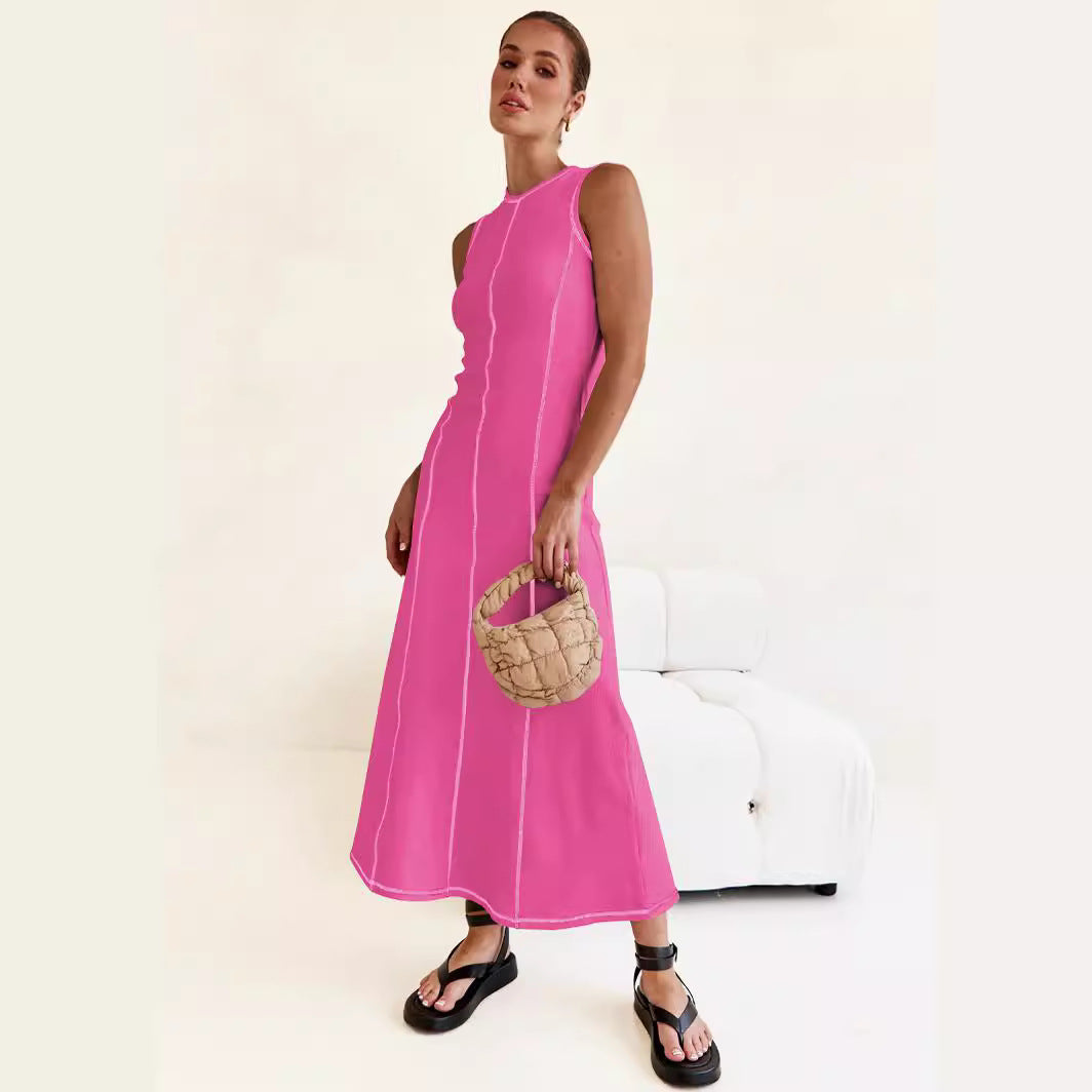 Damen Elegantes Maxikleid mit subtilen Nähdetails EB