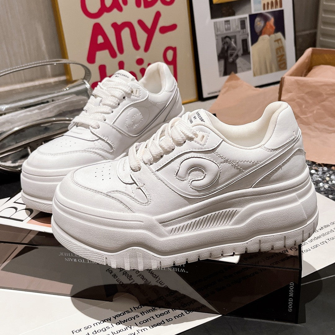 Damen modische Chunky Sneakers mit hohem Plateau und atmungsaktiver Obermaterialstruktur EB