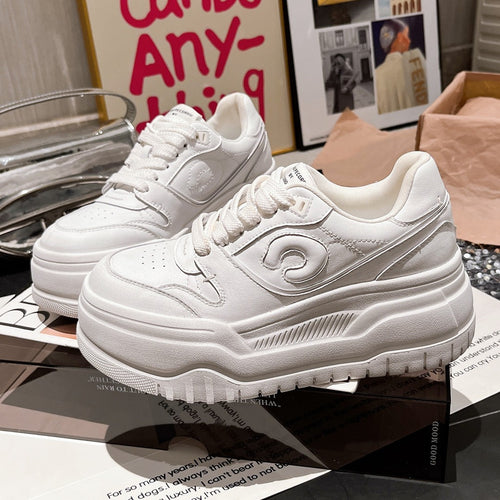 Damen modische Chunky Sneakers mit hohem Plateau und atmungsaktiver Obermaterialstruktur EB