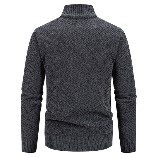 Herren Strickjacke mit modernem Zipper und kreativem Muster EB