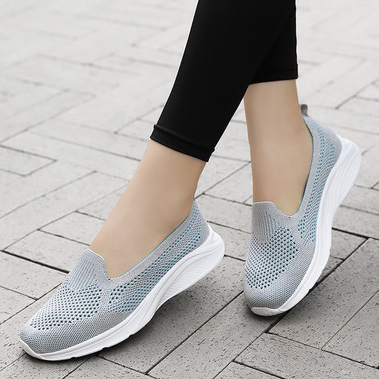 Damen Slip-On Laufschuhe mit atmungsaktivem Obermaterial und dämpfender Sohle EB