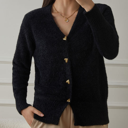Damen kuschelige Strickjacke EB