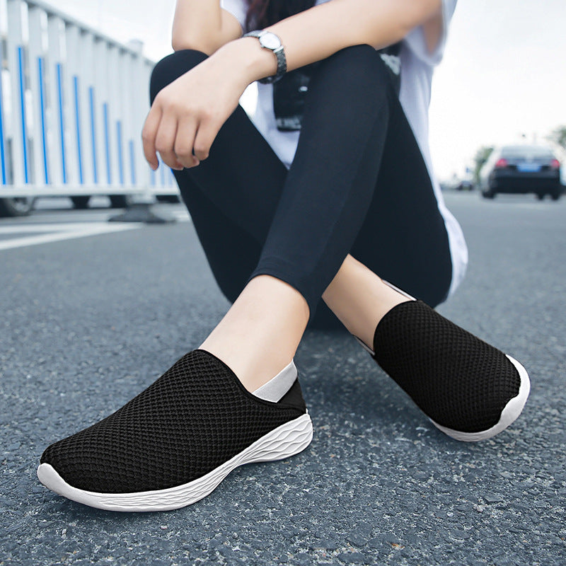 Damen atmungsaktive Slip-On Sneakers mit flexiblem Sohlendesign EB