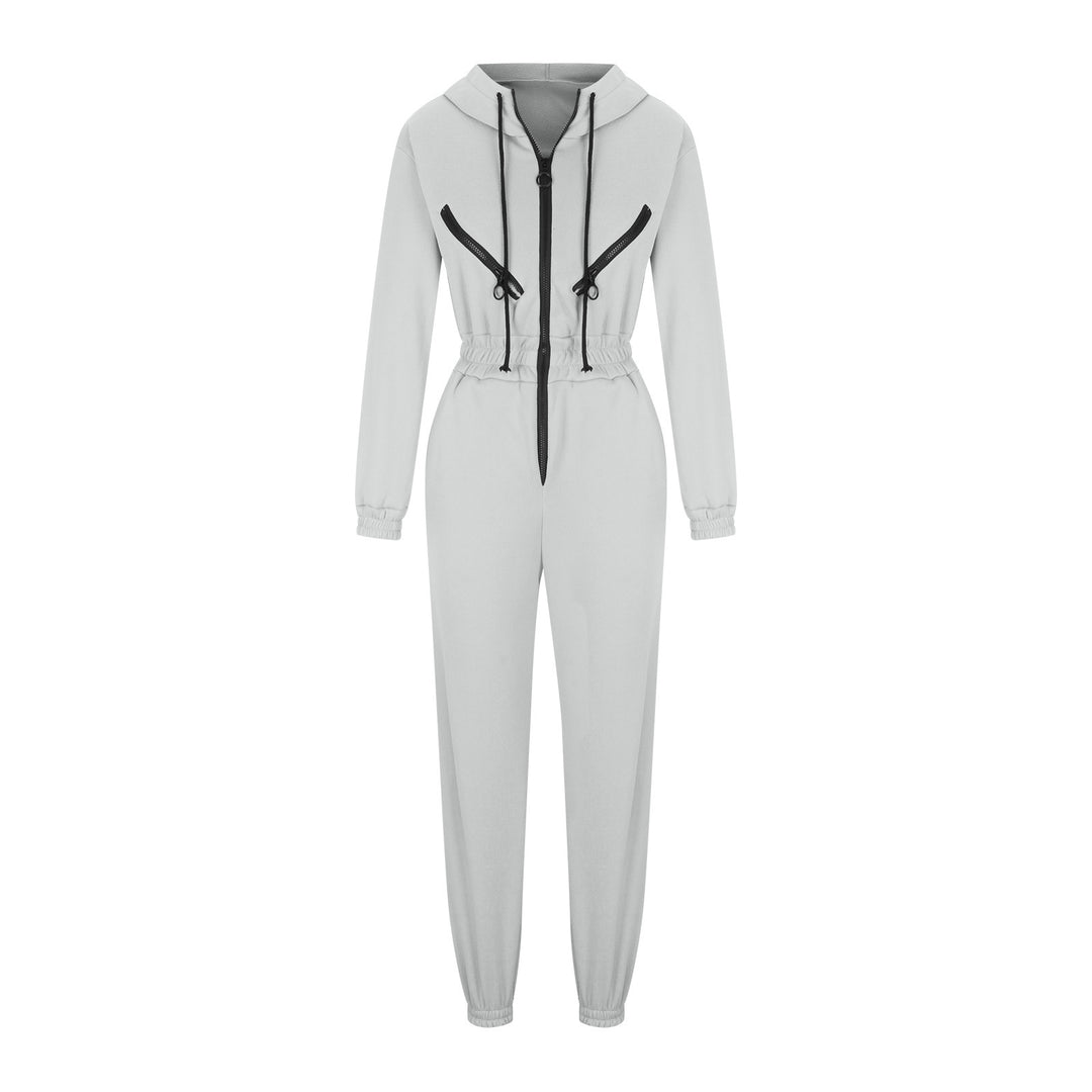 Damen nan kurzes Halbzip-Loungewear-Set mit elastischem Taillenbund und oversized Schnitt EB