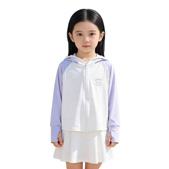 Damen nan leichte Kinder-Sonnenjacke mit Kapuze, atmungsaktivem Material und UV-Schutz  R&B