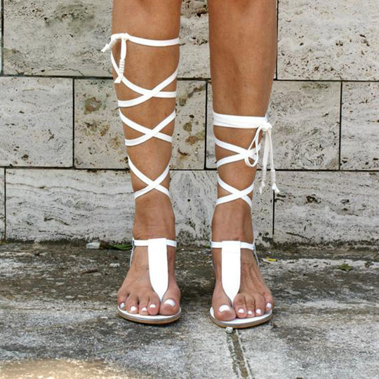 Damen Gladiatoren-Sandalen mit kunstvollem Riemendesign EB