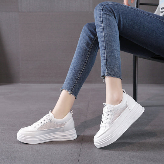 Damen modische Sneakers mit eleganter Plattform und atmungsaktiver Mesh-Oberfläche EB
