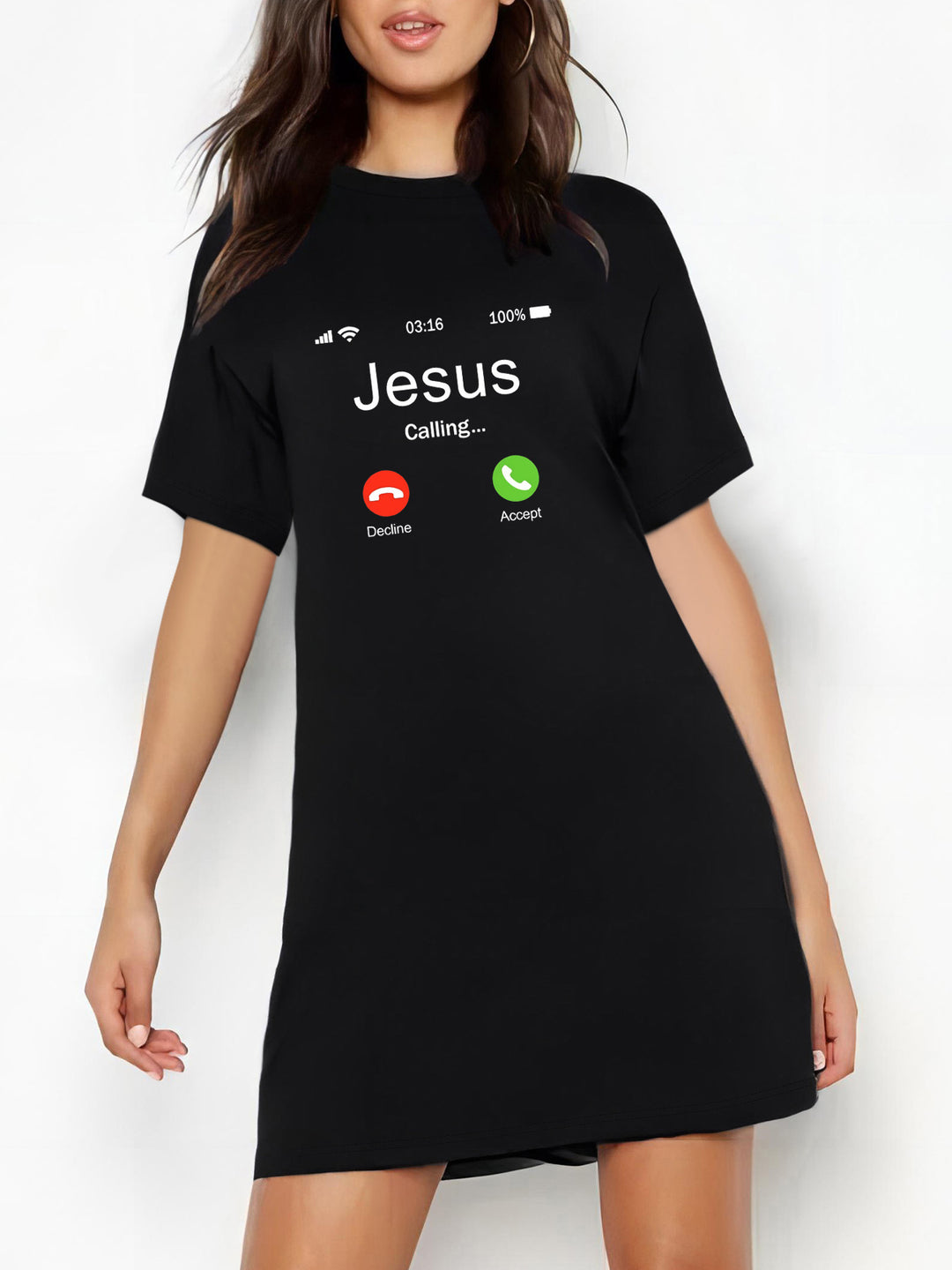 Damen Oversized T-Shirt mit inspirierendem Schriftzug und auffälligem Grafikdesign EB