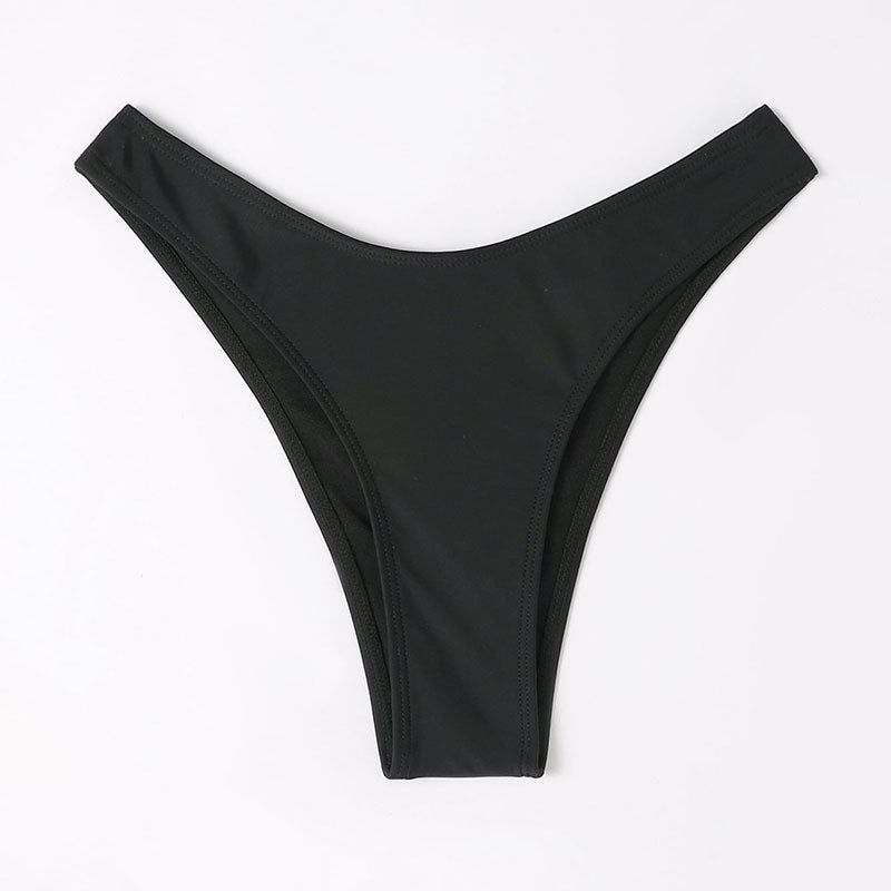 Damen Bikini-Höschen mit hohem Beinausschnitt und regulierbaren Seitenbändern EB
