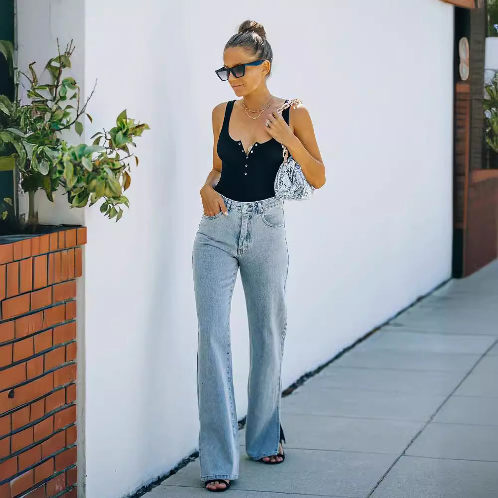 Damen Weite Jeanshose EB