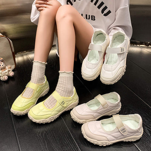 Damen Bequeme Sneaker mit elastischem Riemen und rutschfester Sohle EB