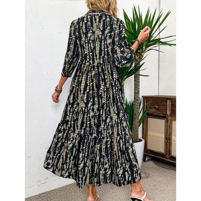 Damen Hemdblusenkleid mit raffinierten Rüschendetails und asymmetrischem Saum EB