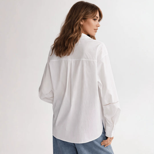 Damen Elegante Bluse mit feinen Stickdetails EB