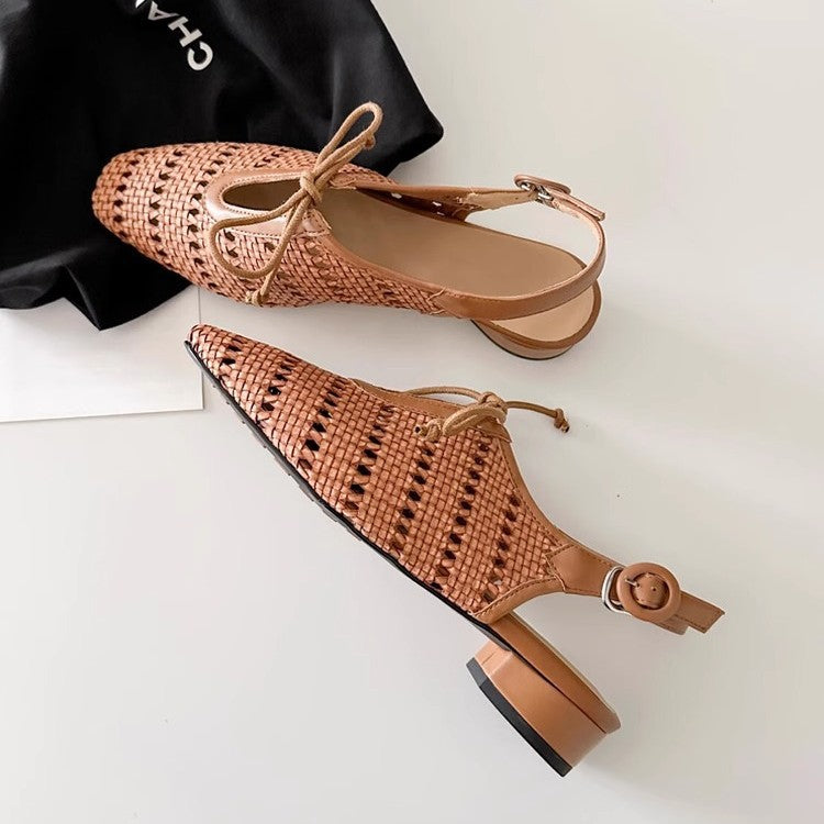 Damen Elegante Slingback-Sandalen mit raffiniertem Netzdesign und bequemer Riemenverstellung EB