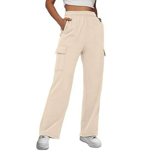 Damen Cargo-Hose mit weitem Bein und praktischen Seitentaschen EB