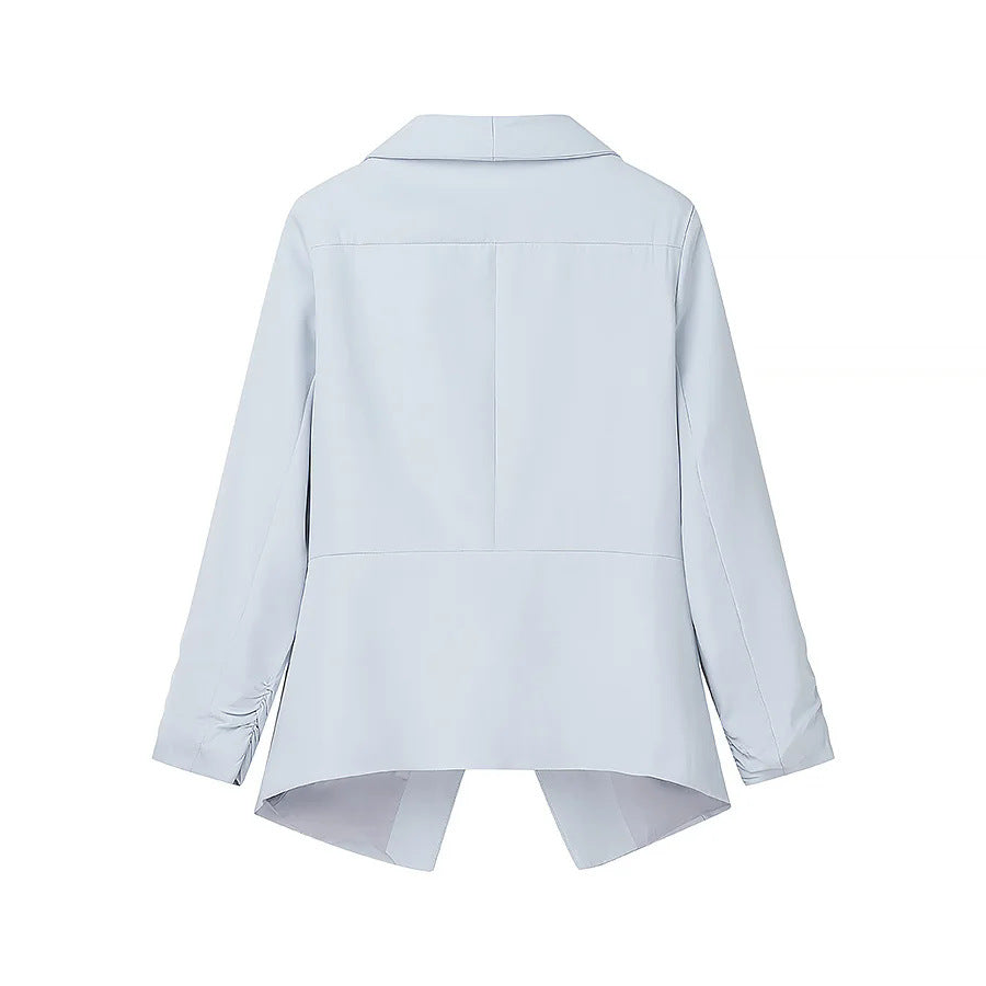 Damen elegante Blazerjacke mit lässigem Schnitt und modischem Revers EB
