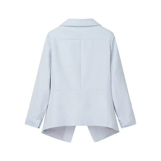 Damen elegante Blazerjacke mit lässigem Schnitt und modischem Revers EB