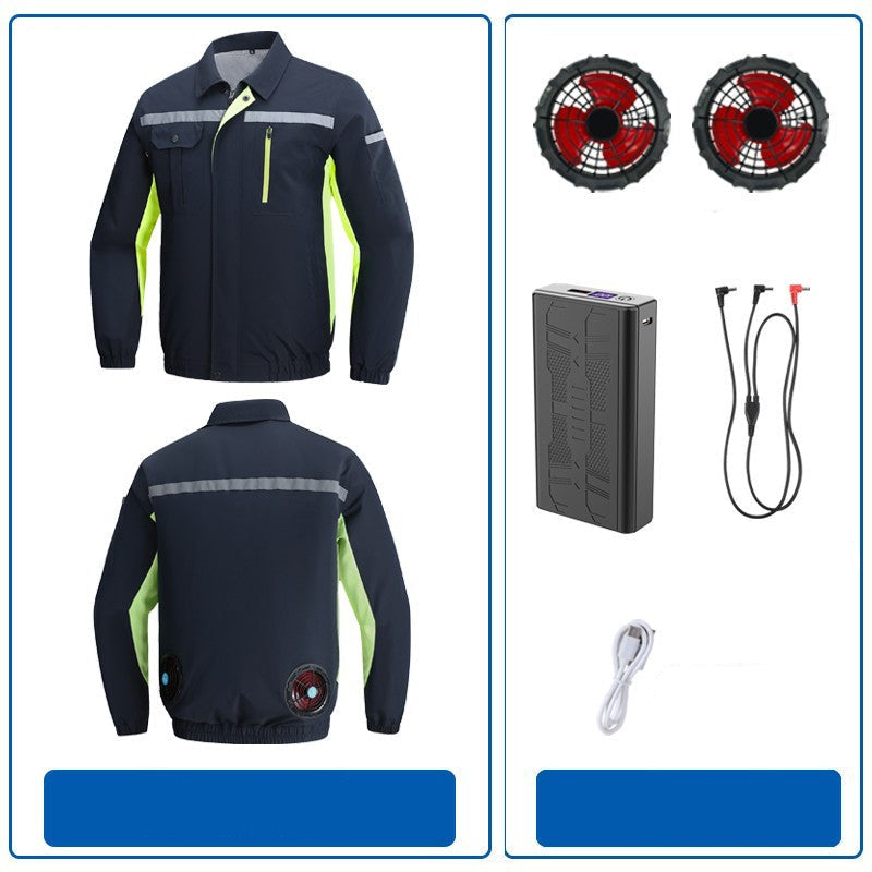 Herren nan atmungsaktive Arbeitsjacke mit integrierten Rückenlüftern und reflektierenden Streifen EB