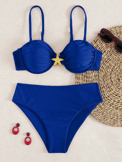 Damen Balconette-Bikini mit dekorativen Sternen EB
