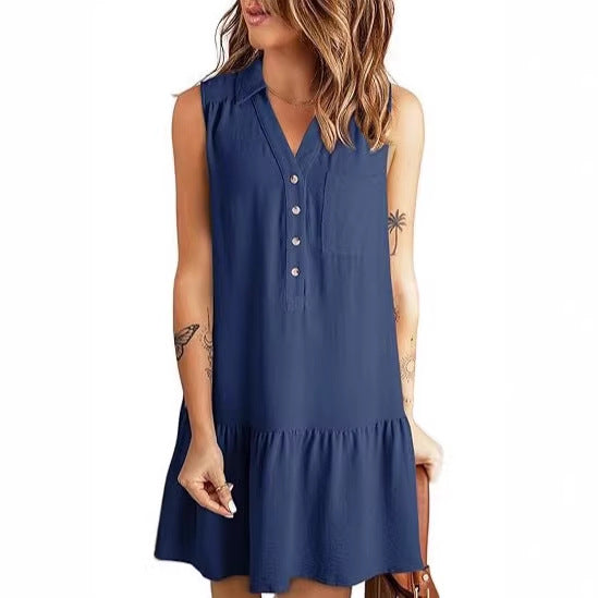 Damen Hemdblusenkleid mit geschmeidigem Fall und elegantem Rüschenabschluss EB