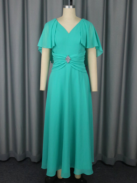 Damen elegantes Maxikleid mit Blütenapplikationen EB