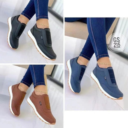 Damen sportliche Slip-On Sneakers mit atmungsaktivem Mesh-Obermaterial und rutschfester Sohle EB