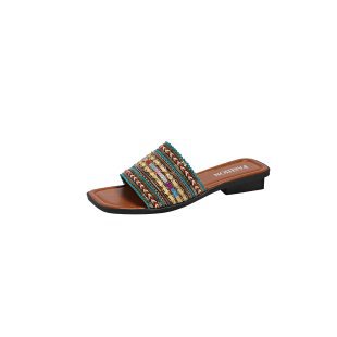 Damen komfortable Riemen-Sandalen mit eleganten Verzierungen EB