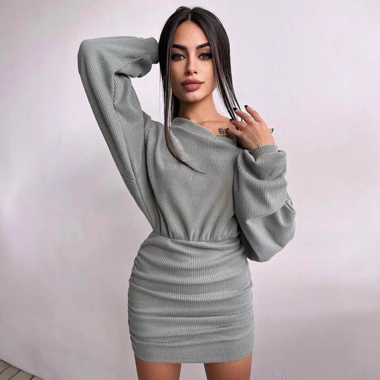 Damen Wickelkleid mit asymmetrischem Schnitt und Rüschendetails EB