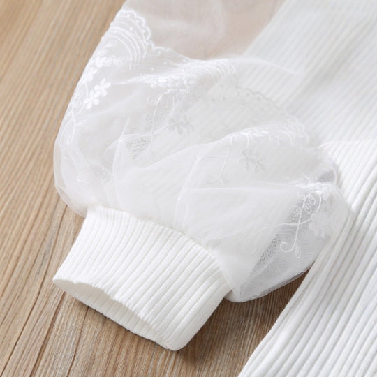 Damen schicke Bluse mit voluminösen Tüllärmeln EB