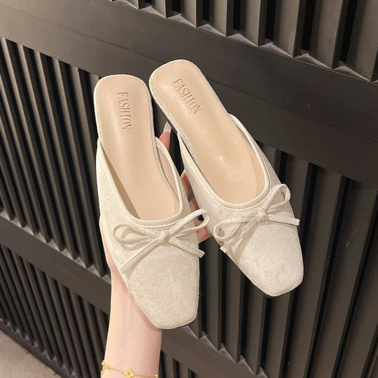 Damen modische Mules mit dekorativem Schleifenakzent EB