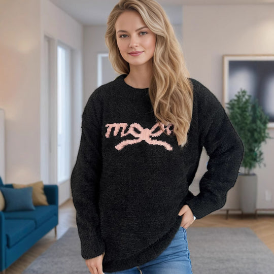 Damen Pullover mit herzigem Motiv und weichem Material EB
