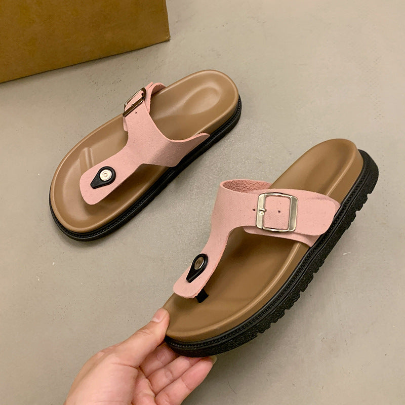 Damen Komfortable Slide-Pantoletten mit verstellbarem Riemen und weichem Fußbett EB