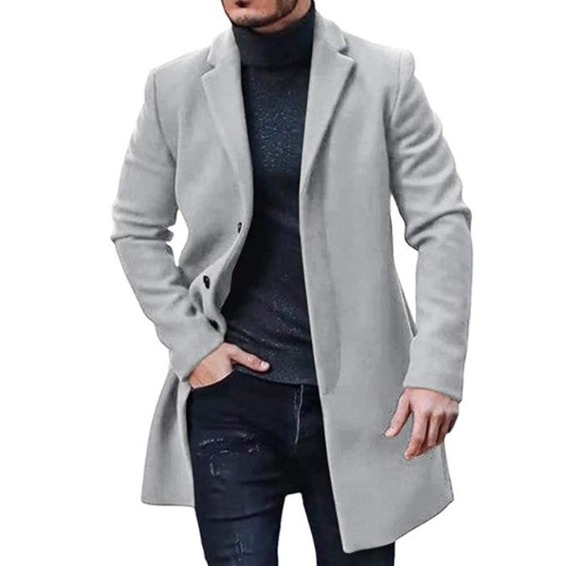 Herren eleganter Langmantel mit modernem Schnitt und praktischen Taschen EB 1757081343