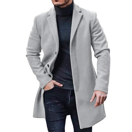 Herren eleganter Langmantel mit modernem Schnitt und praktischen Taschen EB 1757081343