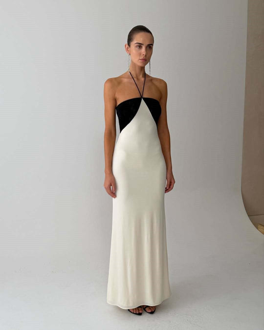 Damen Elegantes Abendkleid mit schimmerndem Oberteil und schmalem Schnitt EB