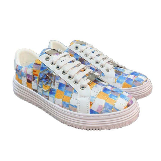 Damen Sneakers mit trendigem Krokodil-Leder-Design und modischem Akzent EB