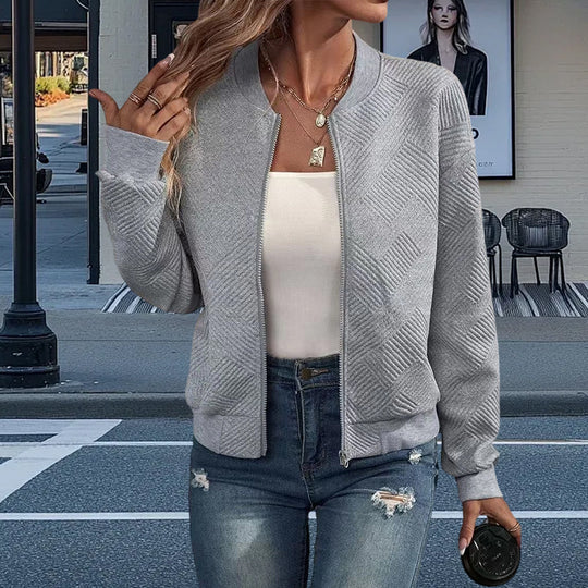 Damen Freizeitjacke mit strukturiertem Design und praktischen Taschen EB