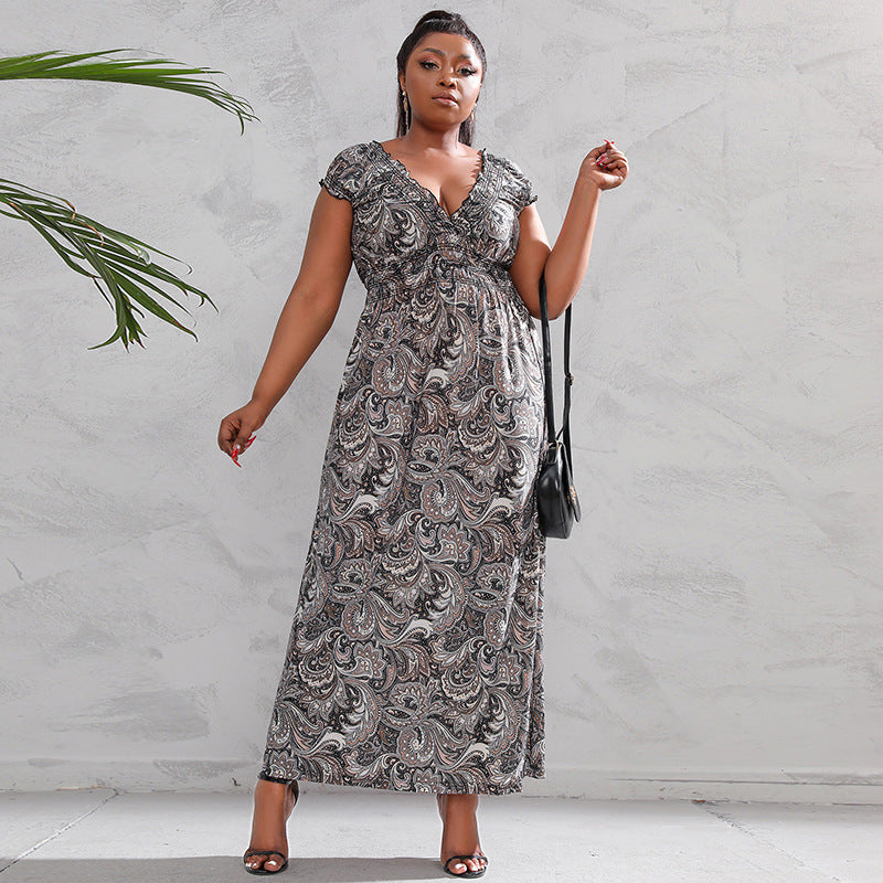 Damen Maxikleid mit floralen Mustern EB