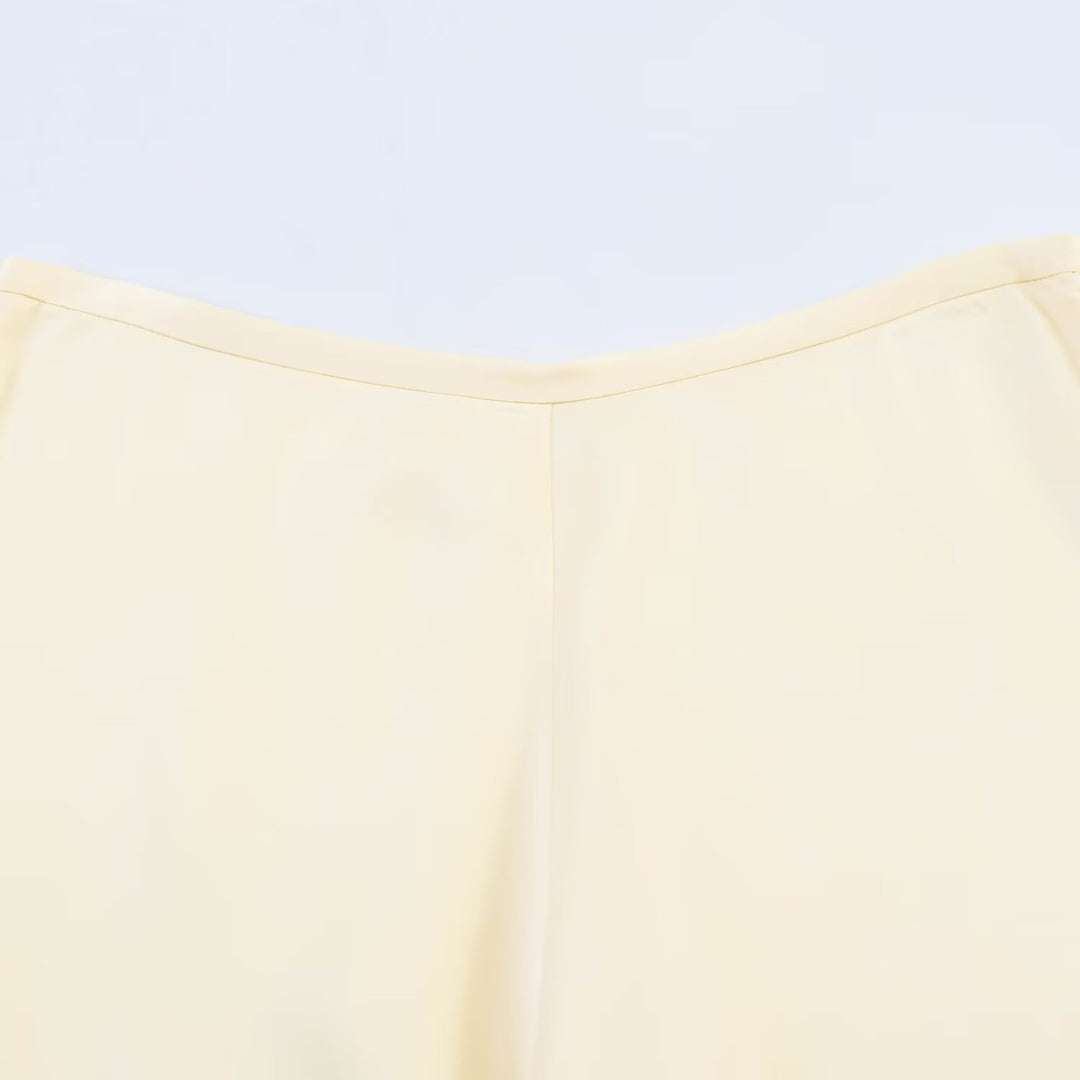 Damen weite Palazzo-Hose mit feiner Spitze und elastischem Bund EB
