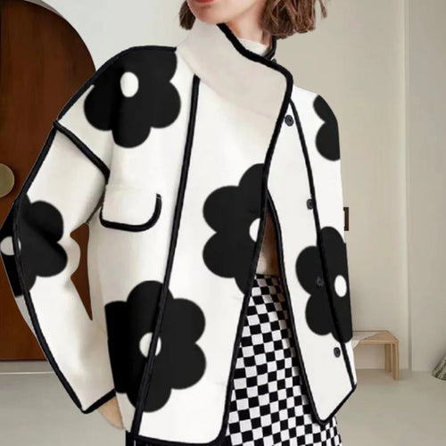 Damen modische Übergangsjacke mit floralem Muster EB