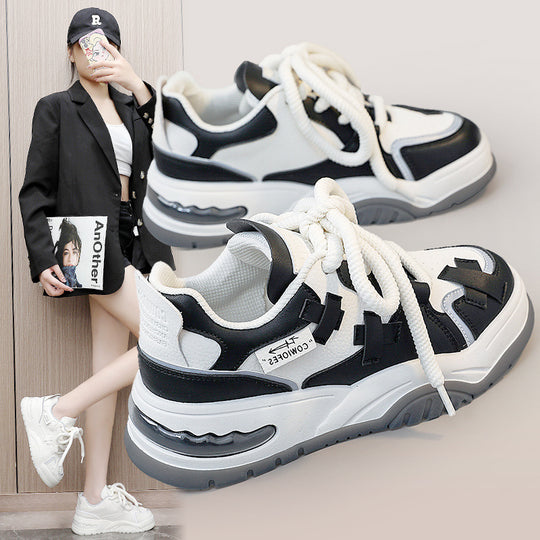 Damen Sportliche Chunky Sneakers mit atmungsaktivem Obermaterial und verstärktem Dämpfungssystem EB