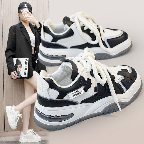 Damen Sportliche Chunky Sneakers mit atmungsaktivem Obermaterial und verstärktem Dämpfungssystem EB